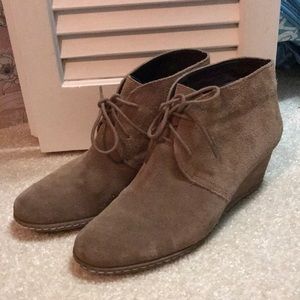 Franco Sarto suede leather wedge booties